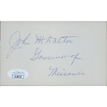 John M. Dalton Missouri Governor Signed 3x5 Index Card JSA Authenticated