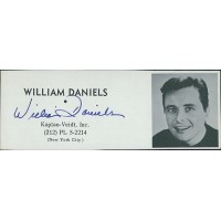 William Daniels Actor Signed 2x5 Directory Cut JSA Authenticated