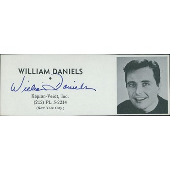 William Daniels Actor Signed 2x5 Directory Cut JSA Authenticated