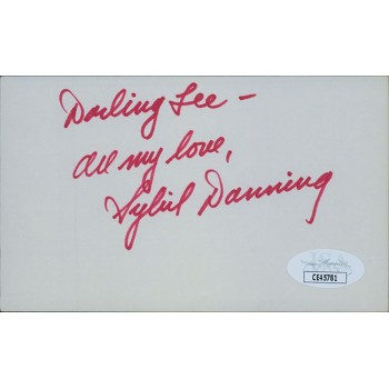 Sybil Danning Actress Model Signed 3x5 Index Card JSA Authenticated Personalized
