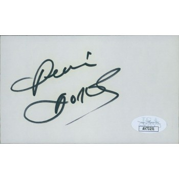 Denise Darcel Actress Singer Signed 3x5 Index Card JSA Authenticated