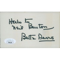 Bette Davis Actress Signed 3x5 Index Card JSA Authenticated Personalized
