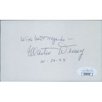 Martin Denny Pianist Composer Arranger Signed 3x5 Index Card JSA Authenticated