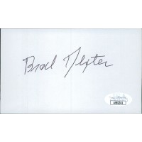Brad Dexter Actor Signed 3x5 Index Card JSA Authenticated