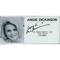 Angie Dickinson Actress Signed 2x4 Directory Cut JSA Authenticated