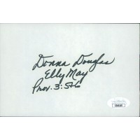 Donna Douglas Actress Signed 4x6 Index Card JSA Authenticated