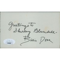 Billie Dove Actress Signed 3x5 Index Card JSA Authenticated Personalized