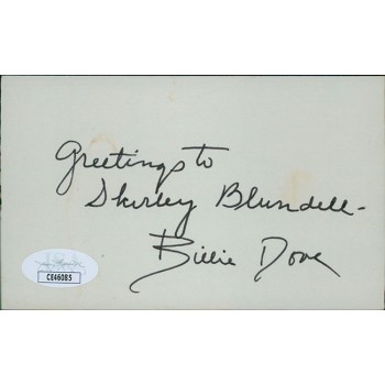 Billie Dove Actress Signed 3x5 Index Card JSA Authenticated Personalized