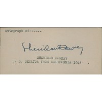 Sheridan Downey California Senator Signed 2.5x5 Index Card JSA Authenticated