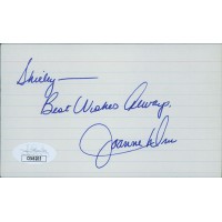 Joanne Dru Actress Signed 3x5 Index Card JSA Authenticated Personalized