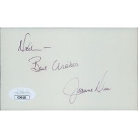 Joanne Dru Actress Signed 3x5 Index Card JSA Authenticated Personalized