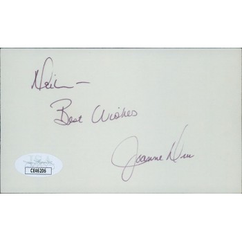 Joanne Dru Actress Signed 3x5 Index Card JSA Authenticated Personalized