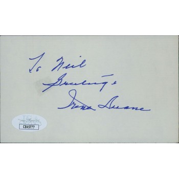 Irene Dunne Actress Signed 3x5 Index Card JSA Authenticated Personalized