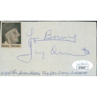 Jimmy Durante Actor Comedian Signed 2.5x4.5 Cut Page JSA Authenticated