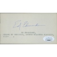 Ed Edmondson Oklahoma Congressmen Signed 2.5x5 Index Card JSA Authenticated