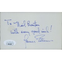 James Ellison Actor Signed 3x5 Index Card JSA Authenticated Personalized