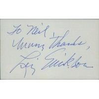 Leif Erickson Actor Signed 3x5 Index Card JSA Authenticated Personalized