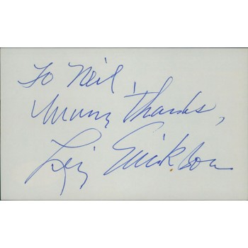 Leif Erickson Actor Signed 3x5 Index Card JSA Authenticated Personalized