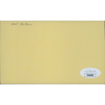 Leif Erickson Actor Signed 3x5 Index Card JSA Authenticated Personalized