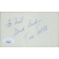 Tom Ewell Actor Signed 3x5 Index Card JSA Authenticated Personalized