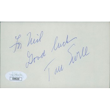 Tom Ewell Actor Signed 3x5 Index Card JSA Authenticated Personalized