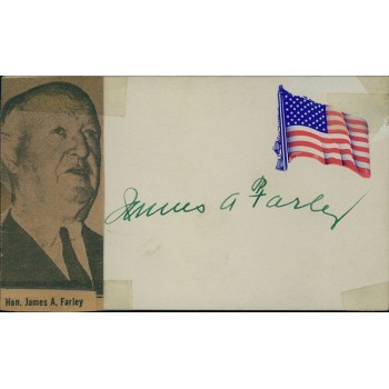 James A. Farley Postmaster General Signed 3x5 Index Card JSA Authenticated