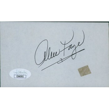 Alice Faye Actress Singer Signed 3x5 Cut Page JSA Authenticated
