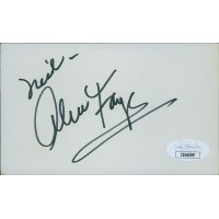 Alice Faye Actress Singer Signed 3x5 Index Card JSA Authenticated Personalized