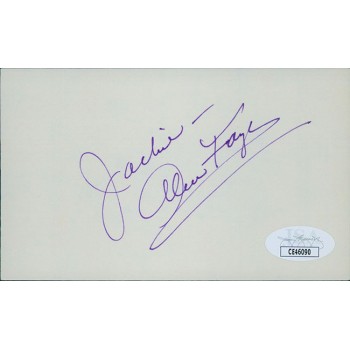 Alice Faye Actress Singer Signed 3x5 Index Card JSA Authenticated Personalized