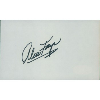 Alice Faye Actress Singer Signed 3x5 Index Card JSA Authenticated