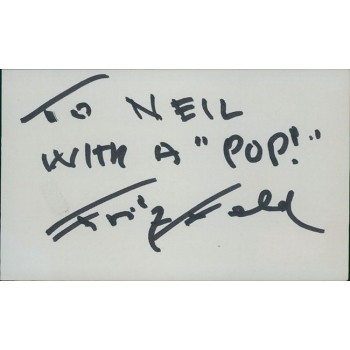 Fritz Feld Actor Signed 3x5 Index Card JSA Authenticated Personalized
