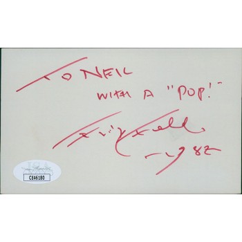 Fritz Feld Actor Signed 3x5 Index Card JSA Authenticated Personalized