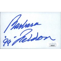 Barbara Feldon Actress Signed 3x5 Index Card JSA Authenticated