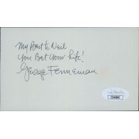 George Fenneman Radio Host TV Announcer Signed 3x5 Index Card JSA Authenticated