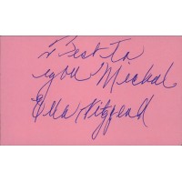 Ella Fitzgerald Jazz Singer Signed 3x5 Index Card JSA Authenticated Personalized