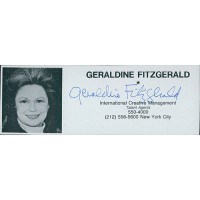 Geraldine Fitzgerald Actress Signed 2x5 Directory Cut JSA Authenticated