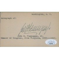 John Flannagan Jr. Virginia Senator Signed 3x5 Index Card JSA Authenticated