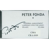 Peter Fonda Actor Signed 2x3 Directory Cut JSA Authenticated