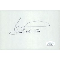 Joan Fontaine Actress Signed 4x6 Index Card JSA Authenticated