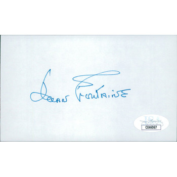 Joan Fontaine Actress Signed 3x5 Index Card JSA Authenticated