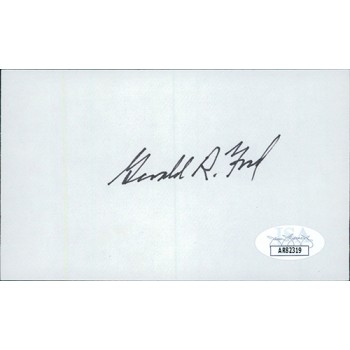 Gerald R. Ford President Signed 3x5 Index Card JSA Authenticated