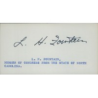 L.H. Fountain North Carolina Congressman Signed 2.5x5 Index Card JSA Authentic