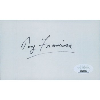 Tony Franciosa Actor Signed 3x5 Index Card JSA Authenticated