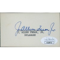 J. Allen Frear Jr. Delaware Senator Signed 2x3.5 Index Card JSA Authenticated