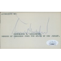 Cornelius Gallagher New Jersey Congressmen Signed 3x5 Index Card JSA Authentic