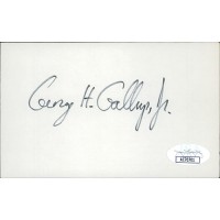 George Gallup Jr. Pollster Signed 3x5 Index Card JSA Authenticated