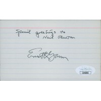 Ernest K. Gann Author Writer Signed 3x5 Index Card JSA Authenticated