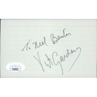 Vincent Gardenia Actor Signed 3x5 Index Card JSA Authenticated Personalized