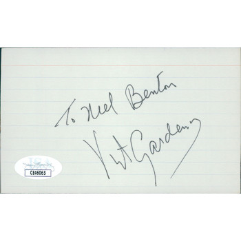 Vincent Gardenia Actor Signed 3x5 Index Card JSA Authenticated Personalized
