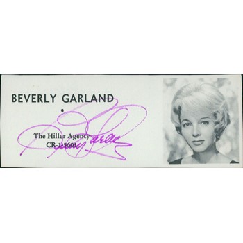 Beverly Garland Actress Signed 2x4.5 Directory Cut JSA Authenticated